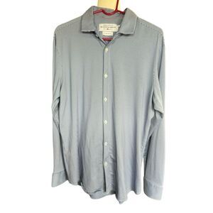 Mizzen + Main Shirt Mens XL Blue Button Up Spinnaker Trim Fit Performance